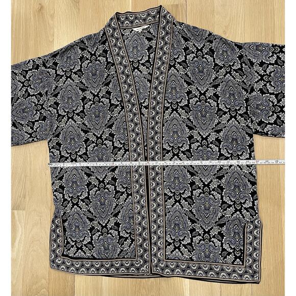 Max Studio Womens Paisley Open Front Kimono Jacket Cardigan Swim Cover Small - Picture 5 of 7
